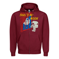 Burgundy that's no moon Zipper Hoodie - DesignPulse