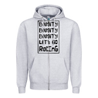 Heather Grey boogity lets go racing Zipper Hoodie - DesignPulse