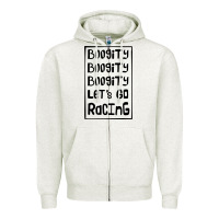 Oatmeal Heather boogity lets go racing Zipper Hoodie - DesignPulse