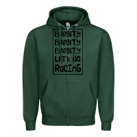 Sports Green boogity lets go racing Zipper Hoodie - DesignPulse