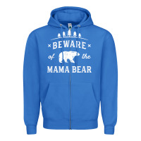 True Royal beware mama bear mom protect strong mother graphic clip art t shirt Zipper Hoodie - DesignPulse