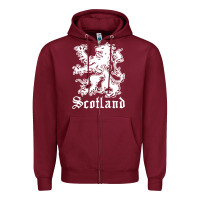 Burgundy youth scotland Zipper Hoodie - DesignPulse