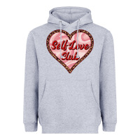 Heather Grey self love club valentine's day Heavyweight Hoodie - RanaPortraitStore