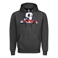Charcoal Heather Bill Elliott 1988 Winston Cup 9 Stock Car  Classic Zipper Hoodie - DesignPulse
