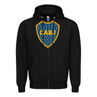 Black Boca Juniors Zipper Hoodie - DesignPulse