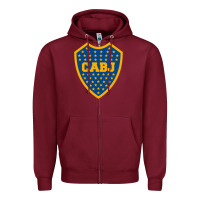 Burgundy Boca Juniors Zipper Hoodie - DesignPulse