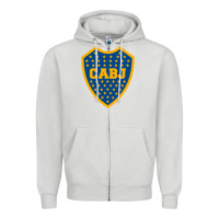 Dove Grey Boca Juniors Zipper Hoodie - DesignPulse