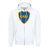 White Boca Juniors Zipper Hoodie - DesignPulse