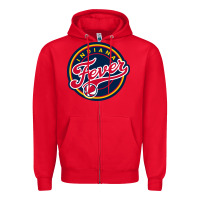 Red indiana,team,fever Zipper Hoodie - DesignPulse