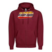 Burgundy CANAM Vintage Original ATV UTV off road Gift Long Sleeve Zipper Hoodie - DesignPulse