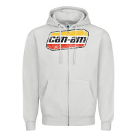 Dove Grey CANAM Vintage Original ATV UTV off road Gift Long Sleeve Zipper Hoodie - DesignPulse
