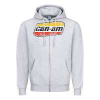 Heather Grey CANAM Vintage Original ATV UTV off road Gift Long Sleeve Zipper Hoodie - DesignPulse