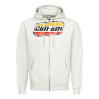 Oatmeal Heather CANAM Vintage Original ATV UTV off road Gift Long Sleeve Zipper Hoodie - DesignPulse
