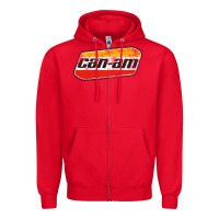 Red CANAM Vintage Original ATV UTV off road Gift Long Sleeve Zipper Hoodie - DesignPulse