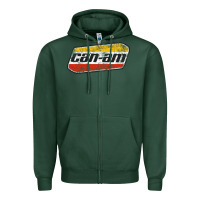 Sports Green CANAM Vintage Original ATV UTV off road Gift Long Sleeve Zipper Hoodie - DesignPulse