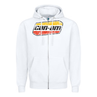 White CANAM Vintage Original ATV UTV off road Gift Long Sleeve Zipper Hoodie - DesignPulse