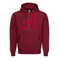 Burgundy -alabama athletics Zipper Hoodie - DesignPulse