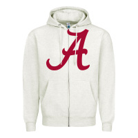 Oatmeal Heather -alabama athletics Zipper Hoodie - DesignPulse