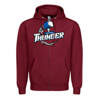 Burgundy wichita thunder Zipper Hoodie - DesignPulse