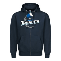 Navy wichita thunder Zipper Hoodie - DesignPulse
