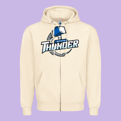 Wichita Thunder Zipper Hoodie Designed By Designpulse