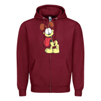 Burgundy odie the dog gift Zipper Hoodie - DesignPulse