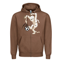 Chestnut funny halloween soccer ball Zipper Hoodie - DesignPulse