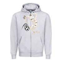 Heather Grey funny halloween soccer ball Zipper Hoodie - DesignPulse