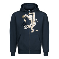 Navy funny halloween soccer ball Zipper Hoodie - DesignPulse