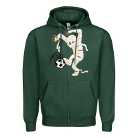 Sports Green funny halloween soccer ball Zipper Hoodie - DesignPulse