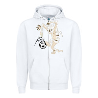 White funny halloween soccer ball Zipper Hoodie - DesignPulse