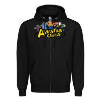 Black awa na awa ni clubs Zipper Hoodie - DesignPulse