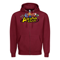 Burgundy awa na awa ni clubs Zipper Hoodie - DesignPulse