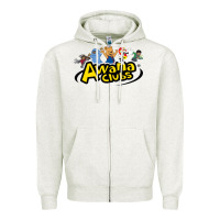 Oatmeal Heather awa na awa ni clubs Zipper Hoodie - DesignPulse