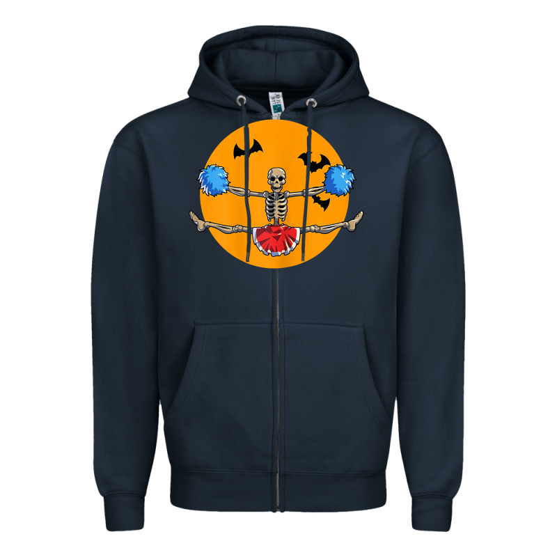 Cheerleading Skeleton Halloween Cheer Skeleton Cheerleader T Shirt Zipper Hoodie by DesignPulse | Teevron