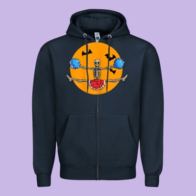 Cheerleading Skeleton Halloween Cheer Skeleton Cheerleader T Shirt Zipper Hoodie Designed By Designpulse