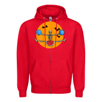 Red cheerleading skeleton halloween cheer skeleton cheerleader t shirt Zipper Hoodie - DesignPulse
