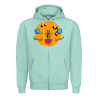 Seafoam cheerleading skeleton halloween cheer skeleton cheerleader t shirt Zipper Hoodie - DesignPulse