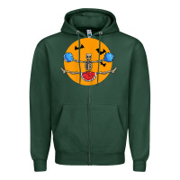 Sports Green cheerleading skeleton halloween cheer skeleton cheerleader t shirt Zipper Hoodie - DesignPulse