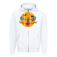 White cheerleading skeleton halloween cheer skeleton cheerleader t shirt Zipper Hoodie - DesignPulse