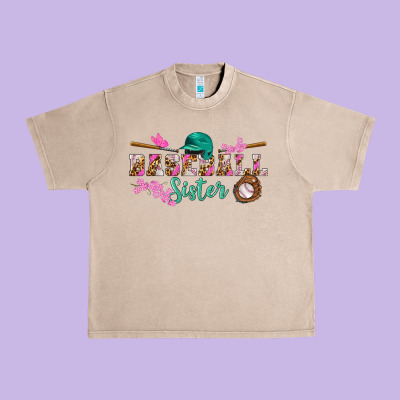 Baseball Sister Urban Heavy Tee Designed By Bundleandbundleshop