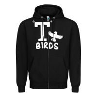 Black t birds greaser thunderbirds 1970s t birds pullover hoodie Zipper Hoodie - DesignPulse