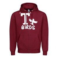 Burgundy t birds greaser thunderbirds 1970s t birds pullover hoodie Zipper Hoodie - DesignPulse