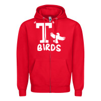 Red t birds greaser thunderbirds 1970s t birds pullover hoodie Zipper Hoodie - DesignPulse