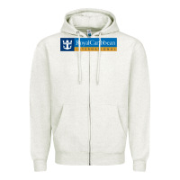 Oatmeal Heather Royal Caribbean International Zipper Hoodie - DesignPulse