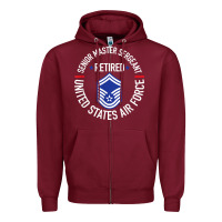 Burgundy senior master sergeant retired air force retirement gifts t shirt Zipper Hoodie - DesignPulse
