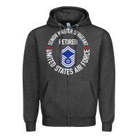 Charcoal Heather senior master sergeant retired air force retirement gifts t shirt Zipper Hoodie - DesignPulse