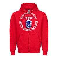 Red senior master sergeant retired air force retirement gifts t shirt Zipper Hoodie - DesignPulse