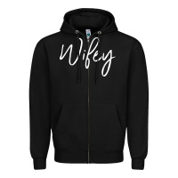 Black wifey sweat(b) Zipper Hoodie - DesignPulse