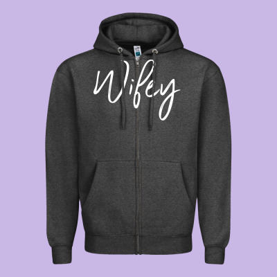 Wifey Sweat(b) Zipper Hoodie Designed By Designpulse